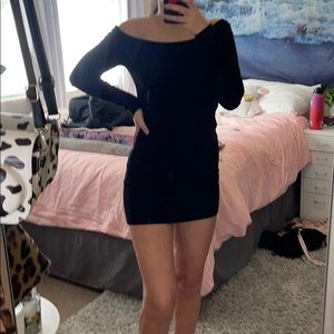 black off the shoulder little black dress sexy